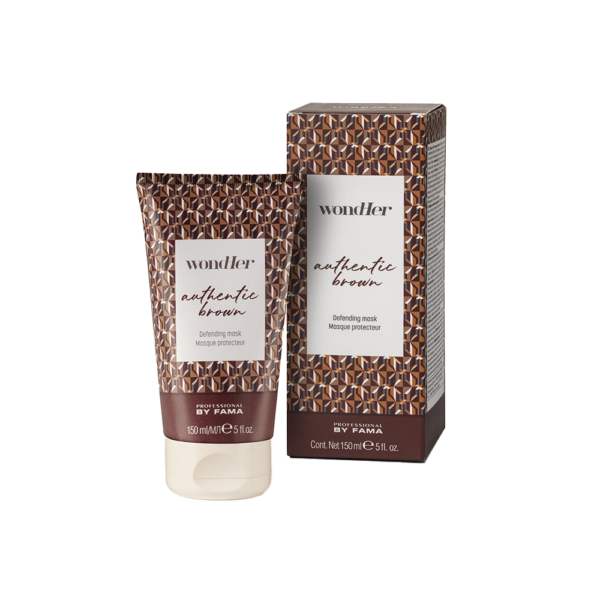 PBF WondHer AUTHENTIC BROWN plaukų kaukė,  apsauganti nuo spalvos blukimo ir neutralizuojanti šiltus atspalvius, 150 ml.