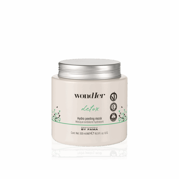 PBF WondHer DETOX HYDRA PEELING rožinio molio galvos odą detoksikuojanti, šveičiamoji kaukė 500ml.